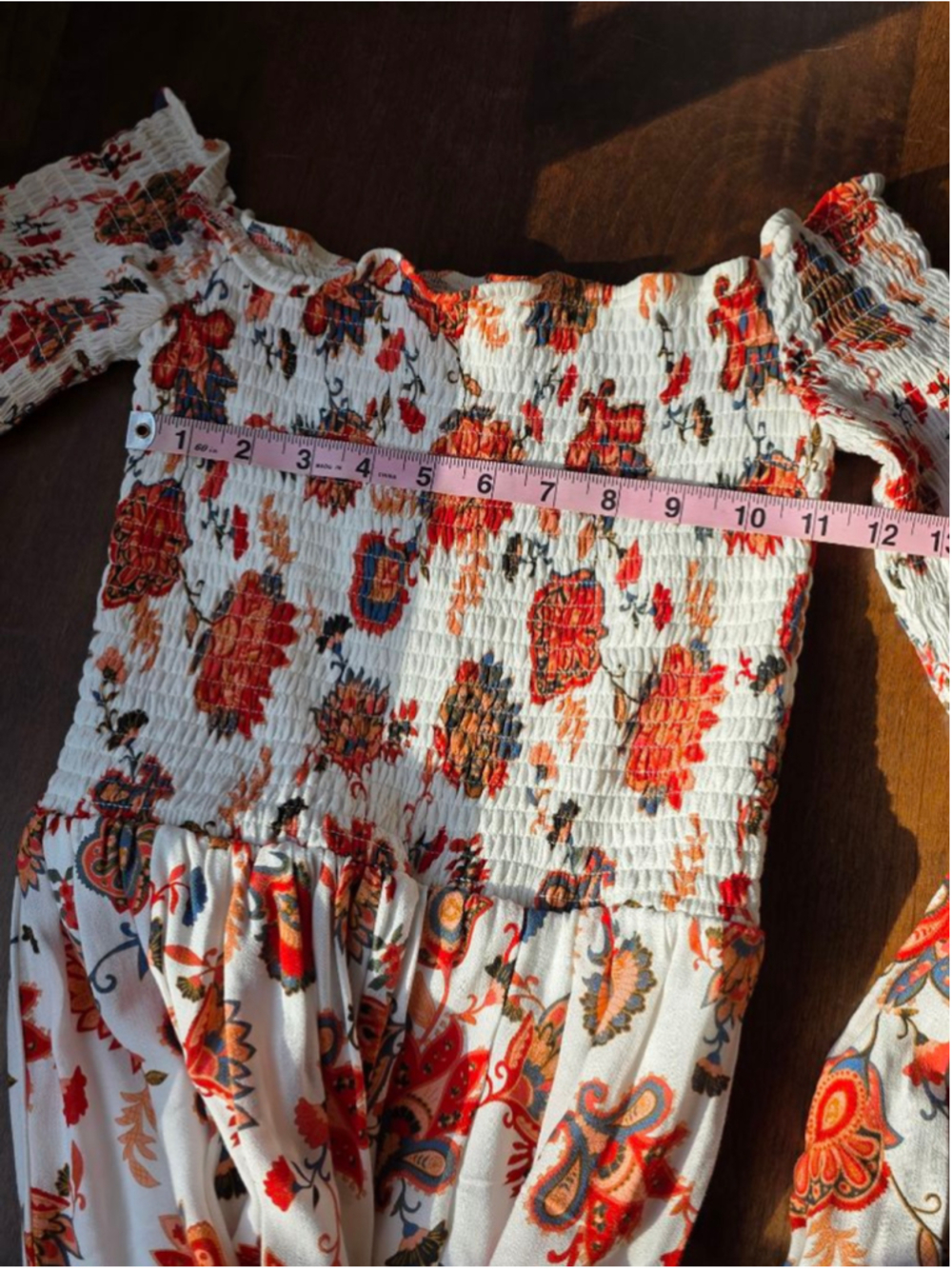 Women's Xhilaration Mini Dress XS White Orange Floral Off Shoulder - Picture 3 of 8